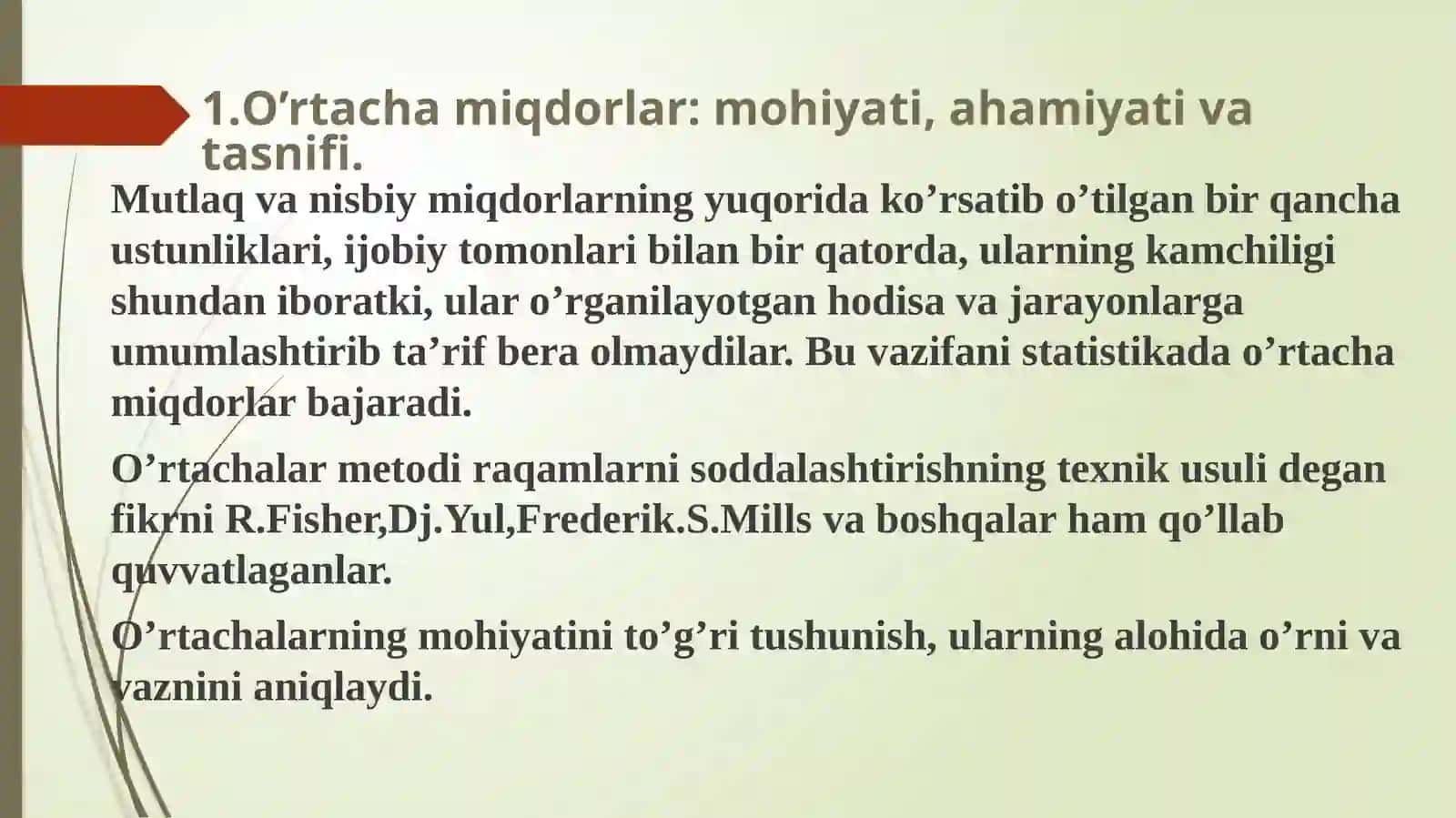 O’rtachamiqdorlar: mohiyati, ahamiyati va tasnifi 2