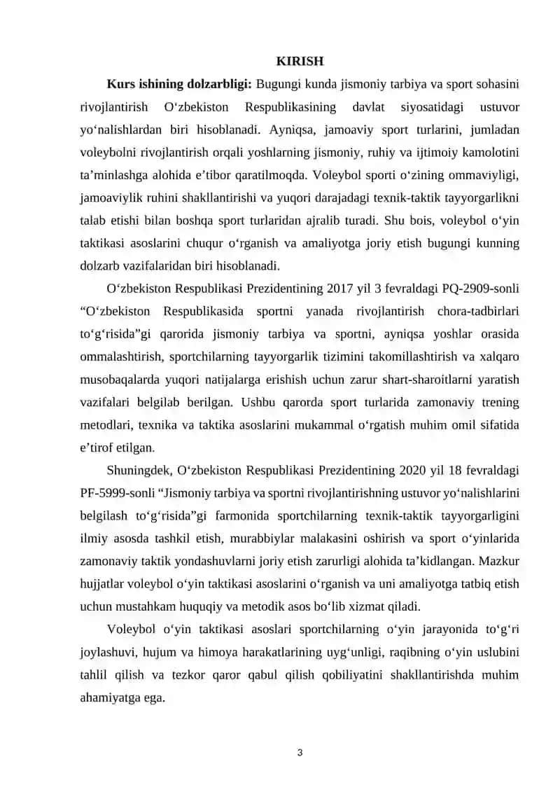Voleybol o‘yin texnikasi va taktikasini tasnifi 2