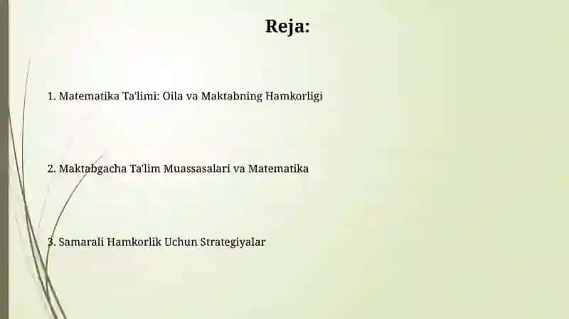 Matematika Ta'limi: Oila va Maktabning Hamkorligi 2