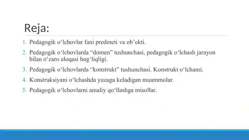 Pedagogik o‘lchovlar 2