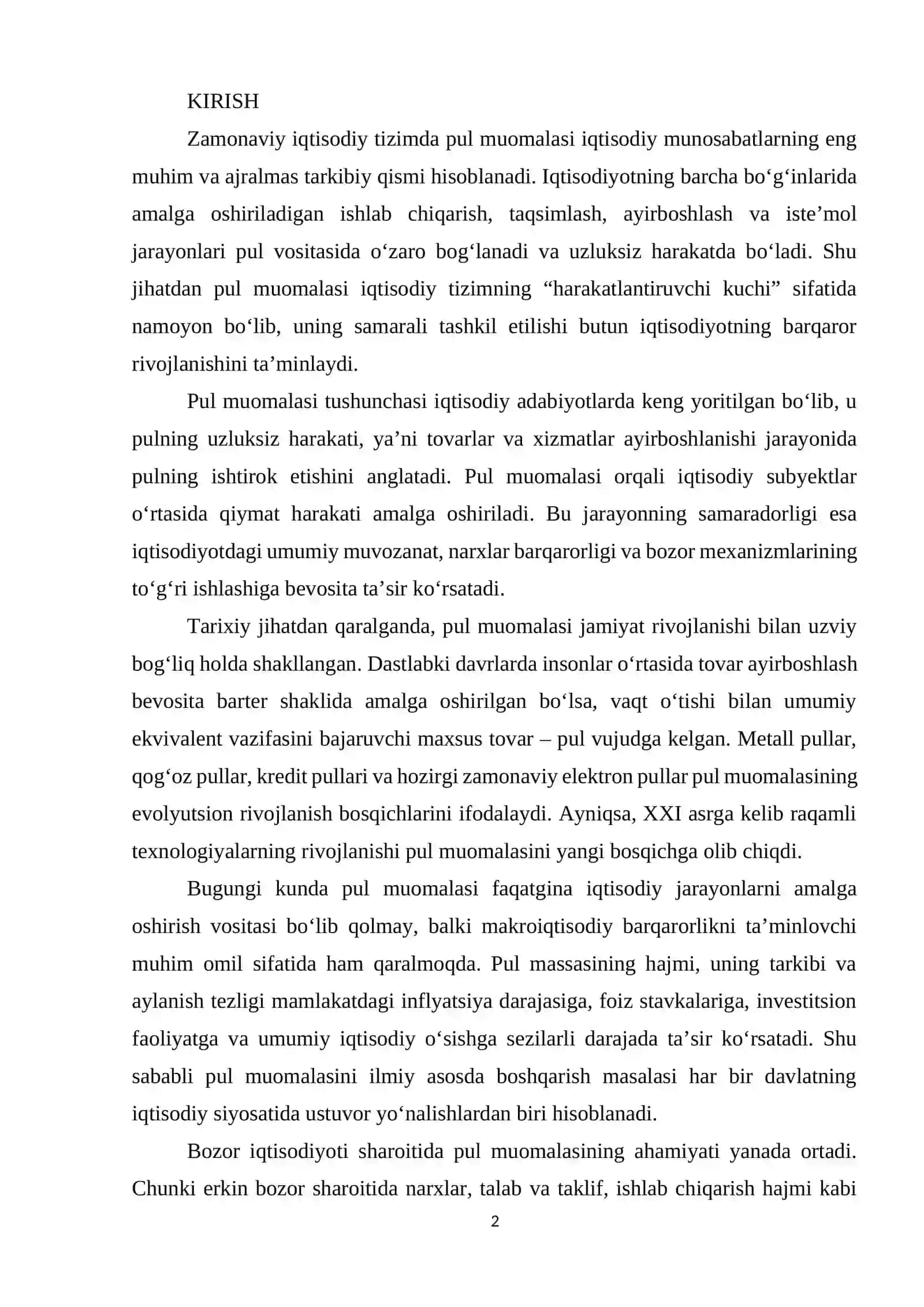 Pul muomilasi va uning tuzilishi 2