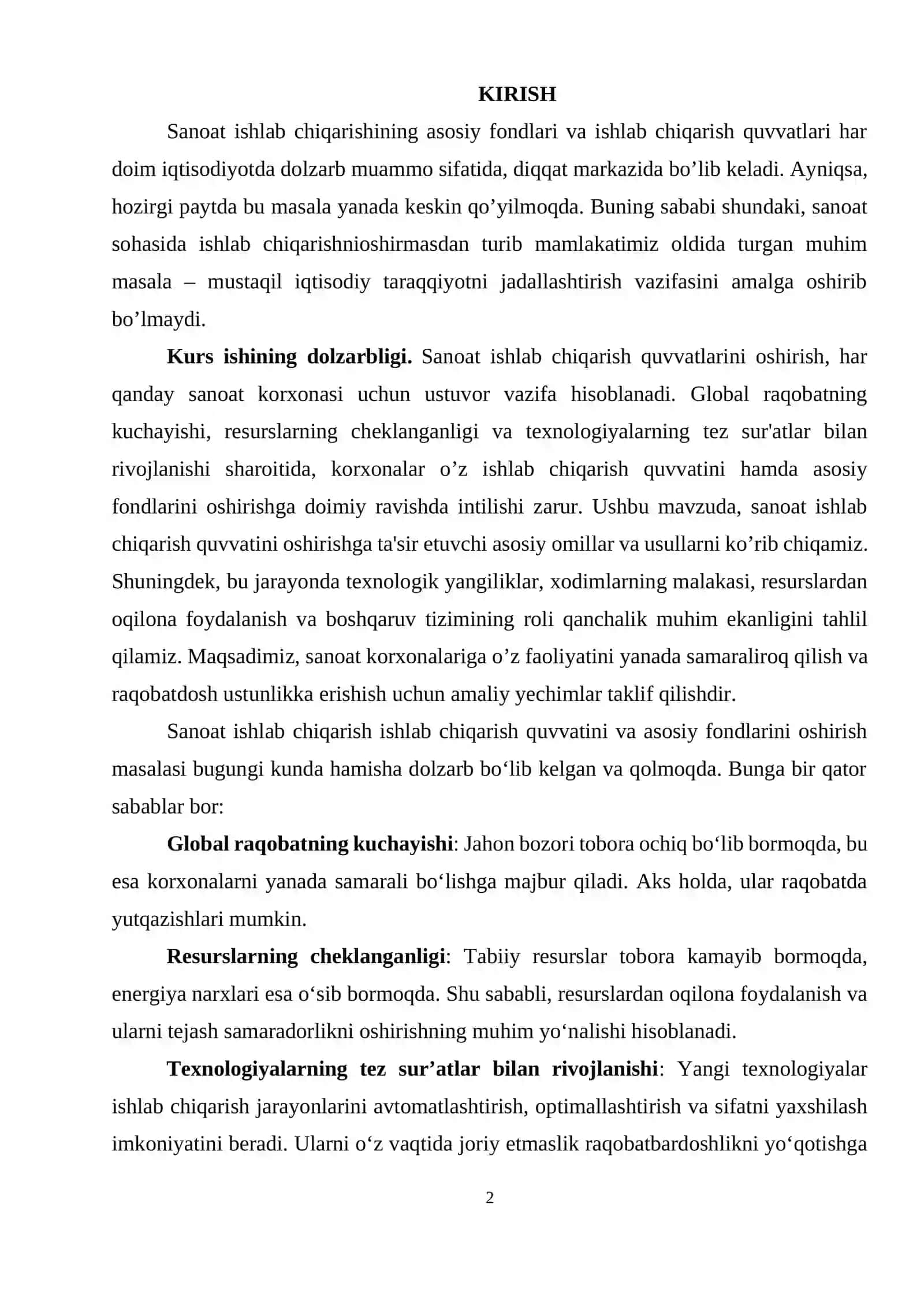 Ishlab chiqarish xarajatlari va ularni kamaytirish yoʻllari 2