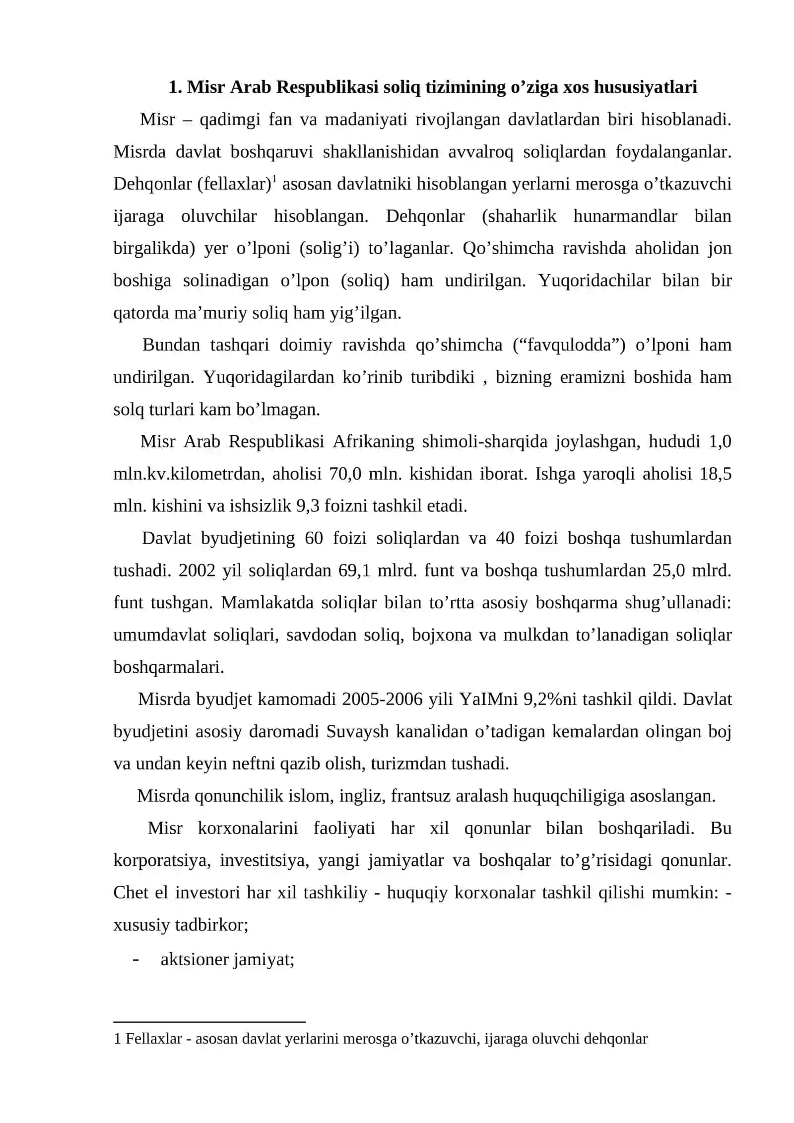 Misr Аrаb Rеspublikаsi soliq tizimi 2