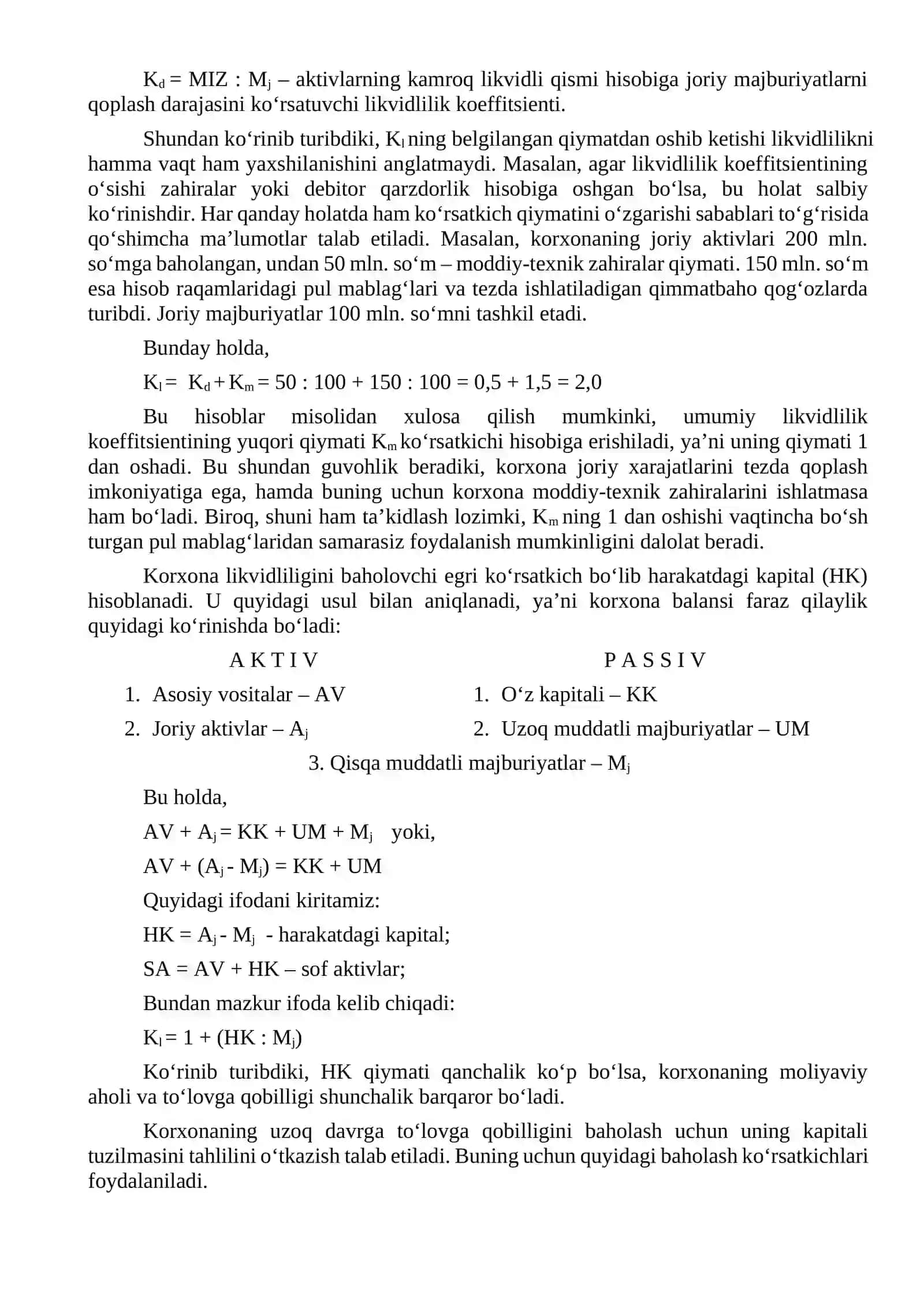 Kichik biznes va xususiy tadbirkorlik korxonalari moliyaviy faoliyatini belgilovchi ko‘rsatkichlar tizimi 2