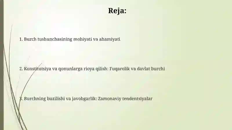 Burch tushunchasi. Konstitutsiya va qonunlarga rioya etish 2