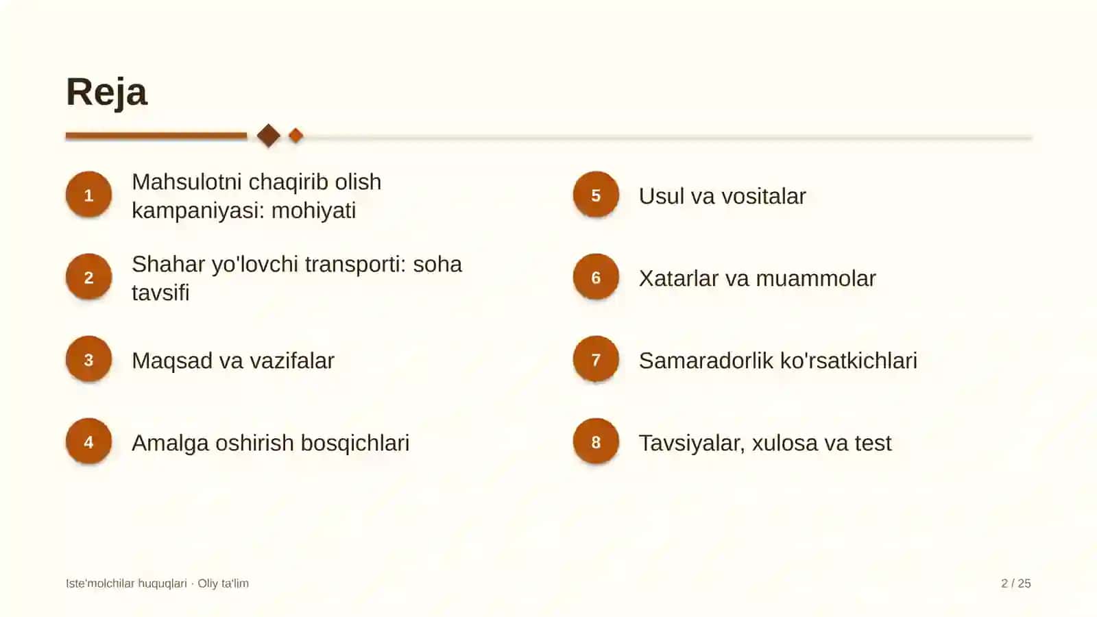 shahar yo'lovchi transportida mahsulotni chaqirib olish kampaniyasini o'tkazish 2260 2