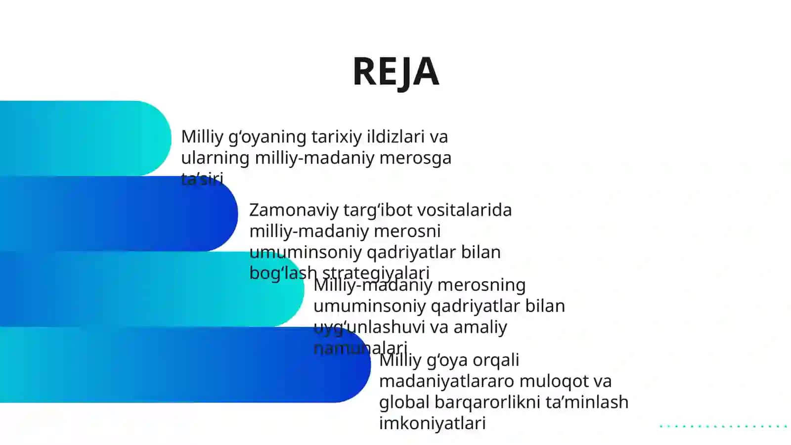 MILLIY G‘OYA TARG‘IBOTIDA MILLIY-MADANIY MEROS VA UMUMINSONIY QADRIYATLAR UYG’UNLIGI 2