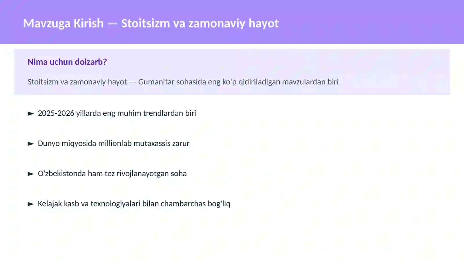 Stoitsizm va zamonaviy hayot 2