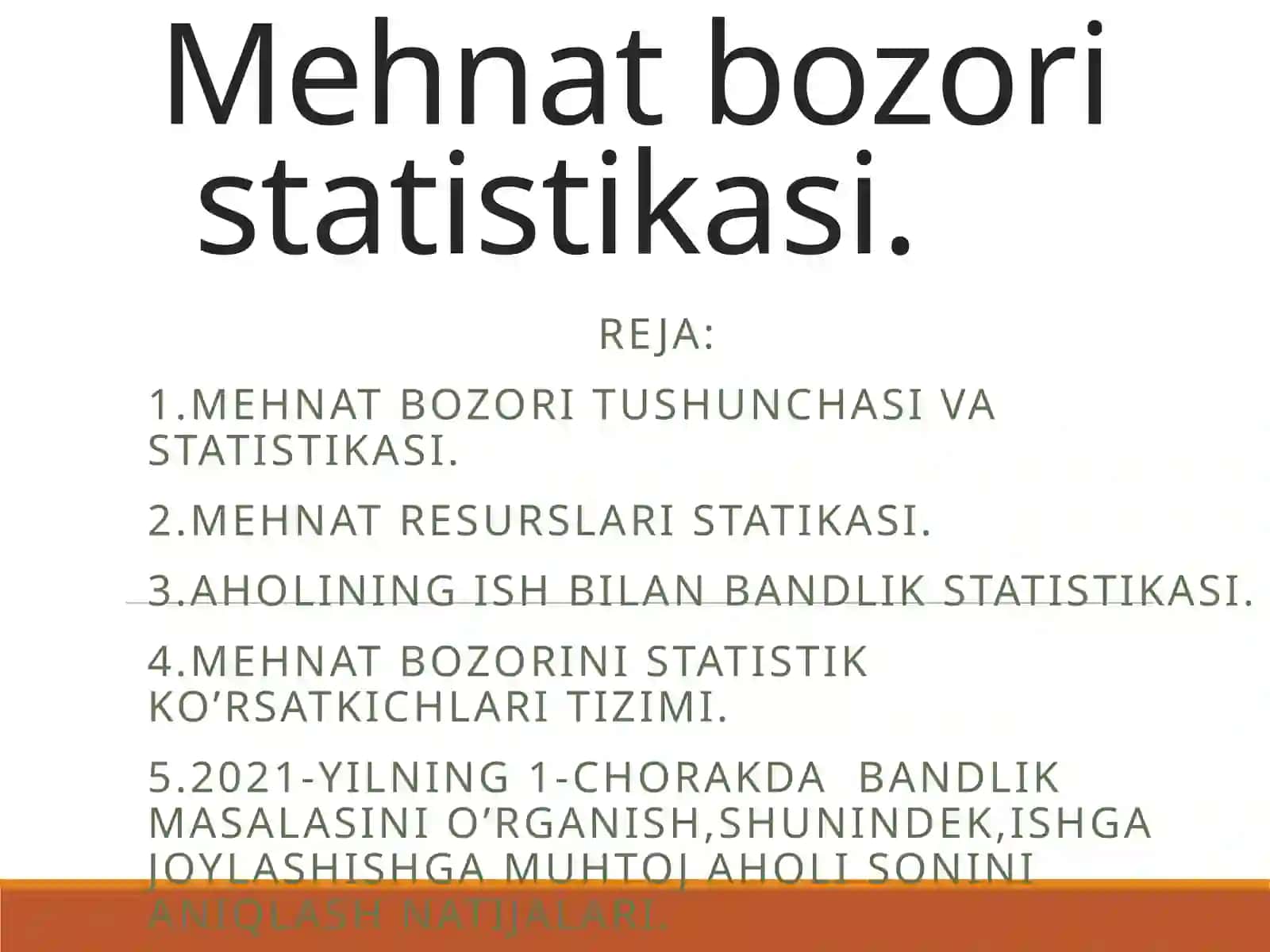 Mehnat bozori statistikasi 2