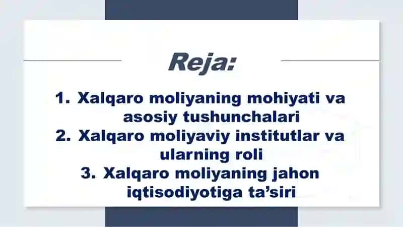 Xalqaro moliya va uning jahon iqtisodiyoti rivojlanishidagi oʼrni 2