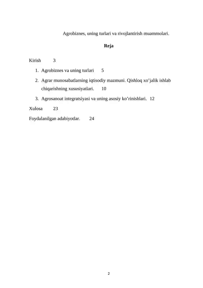 Agrobiznes, uning turlari va rivojlantirish muammolari 2