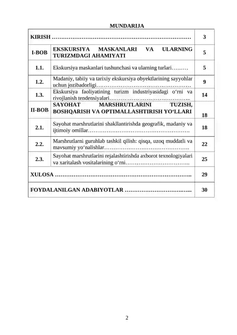 "MEHMONDOʻSTLIK INDUSTRIYASIDA TRANSPORT VOSITALARINING OʻRNI VA AHAMIYATI" KURS ISHI 2