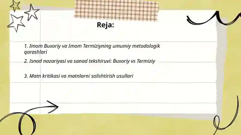 Imom Buxoriy va Imom Termiziyning hadis ilmiga qoʻshgan hissalarini qiyosiy tahlili 2
