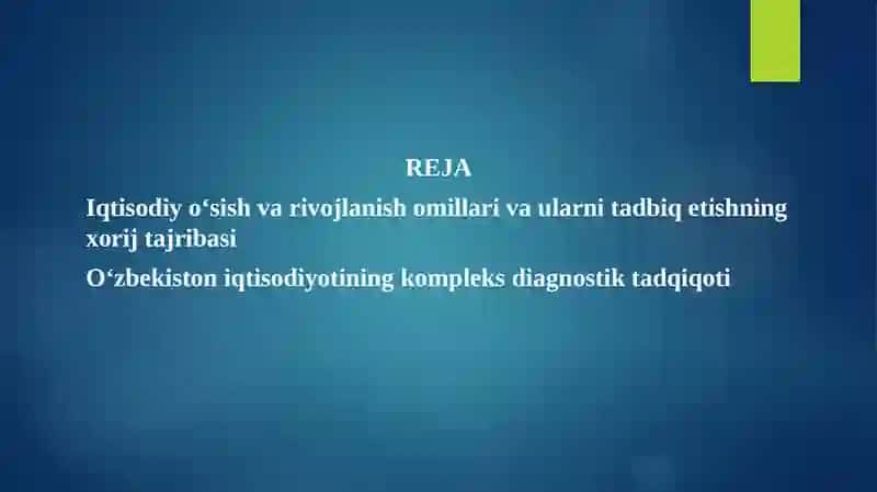 Iqtisodiyot tarmoqlarida iqtisodiy o‘sish 2