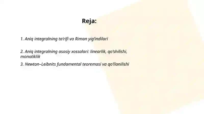 Aniq integral 2