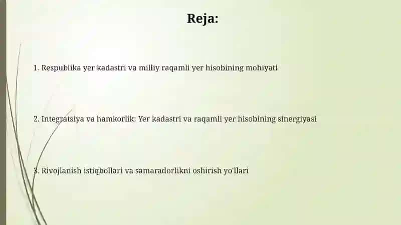 Respublika yer kadastri va milliy raqamli yer hisobi 2