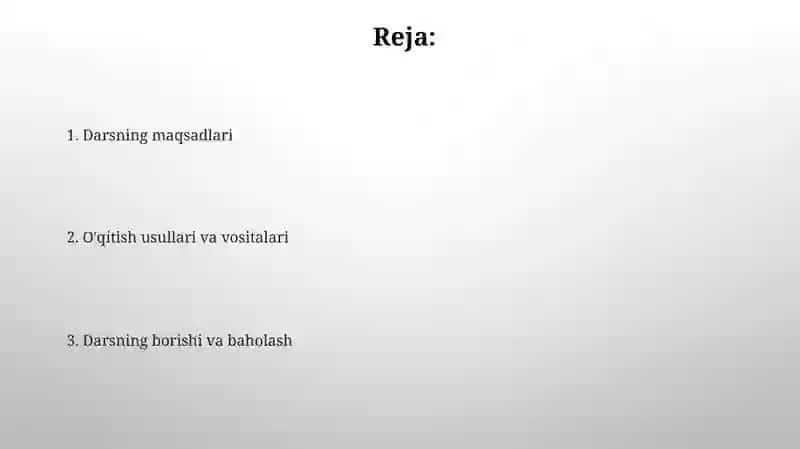 Dars konspekti 2