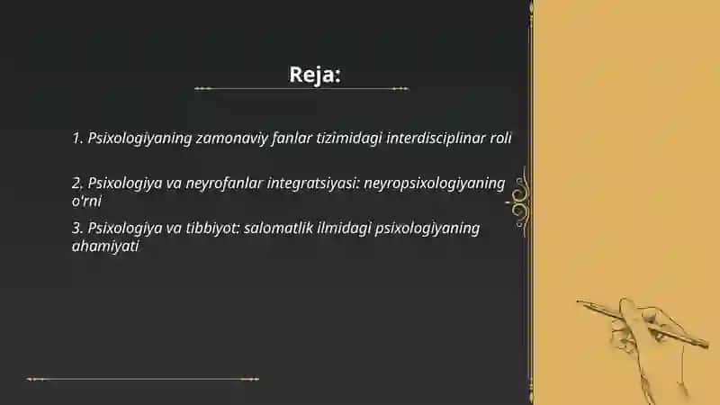 Psixalogiya fanini zamonaviy fanlar tizimida tutgan o'rni 2