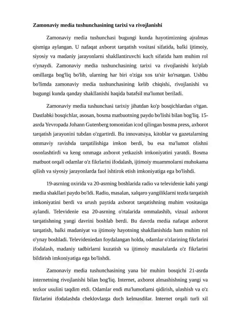 Zamonaviy media tushunchasi 2