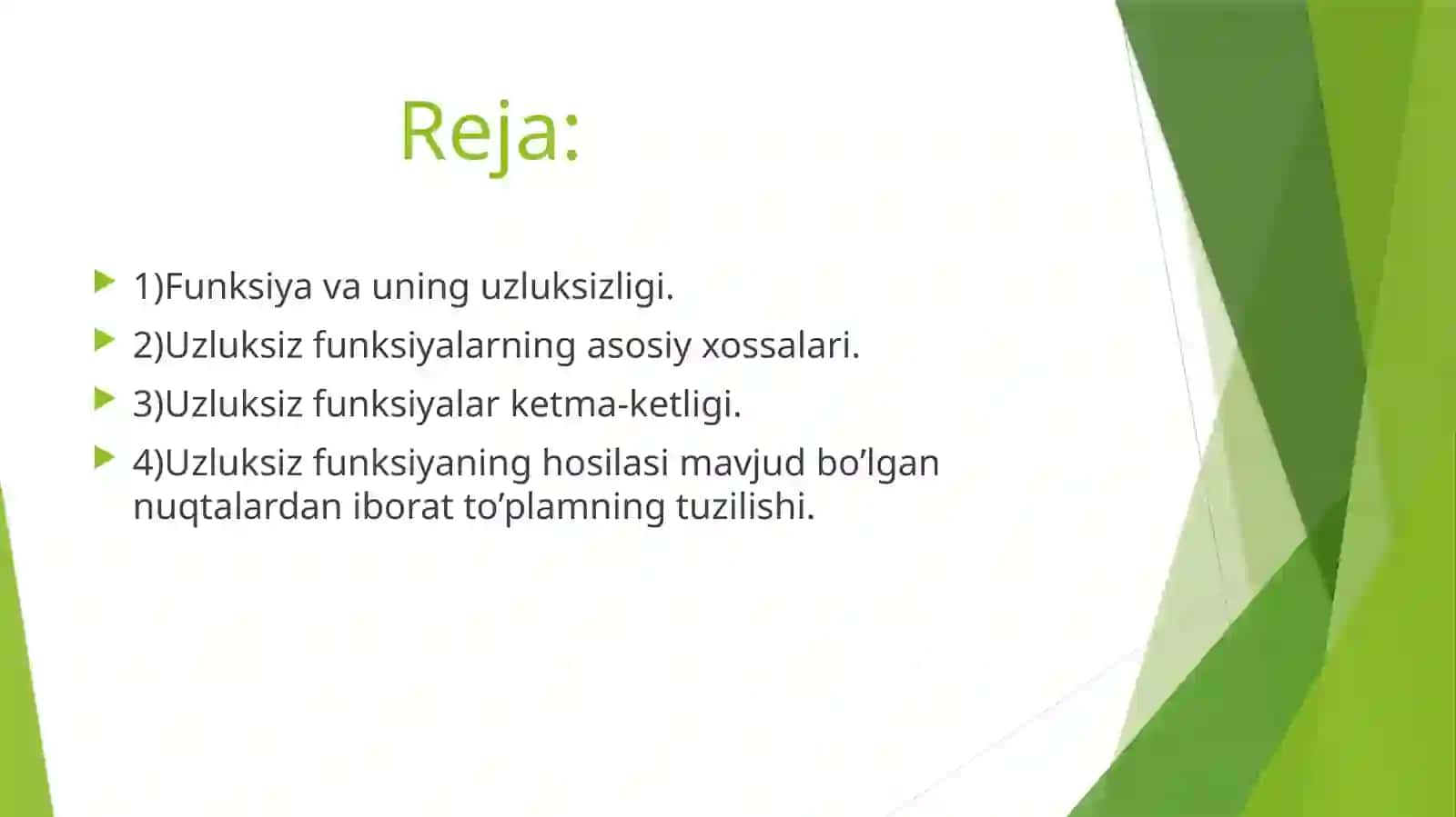 Uzluksiz funksiyalar ketma-ketligi 2