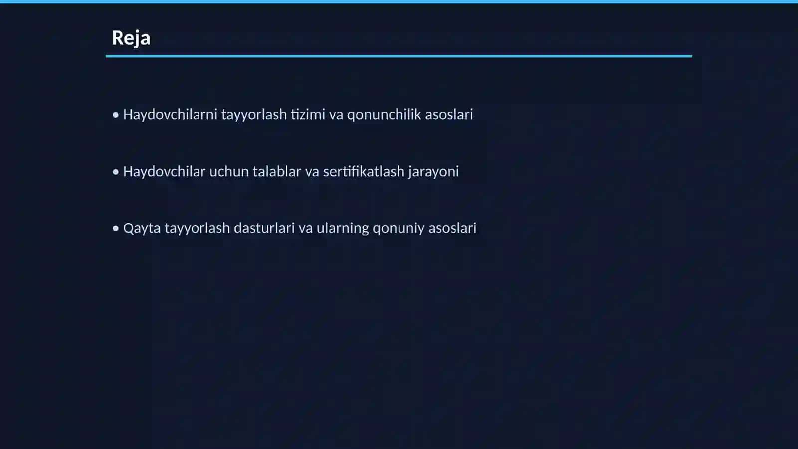 Haydovchilarni tayyorlash tizimi va qonunchilik asoslari 2