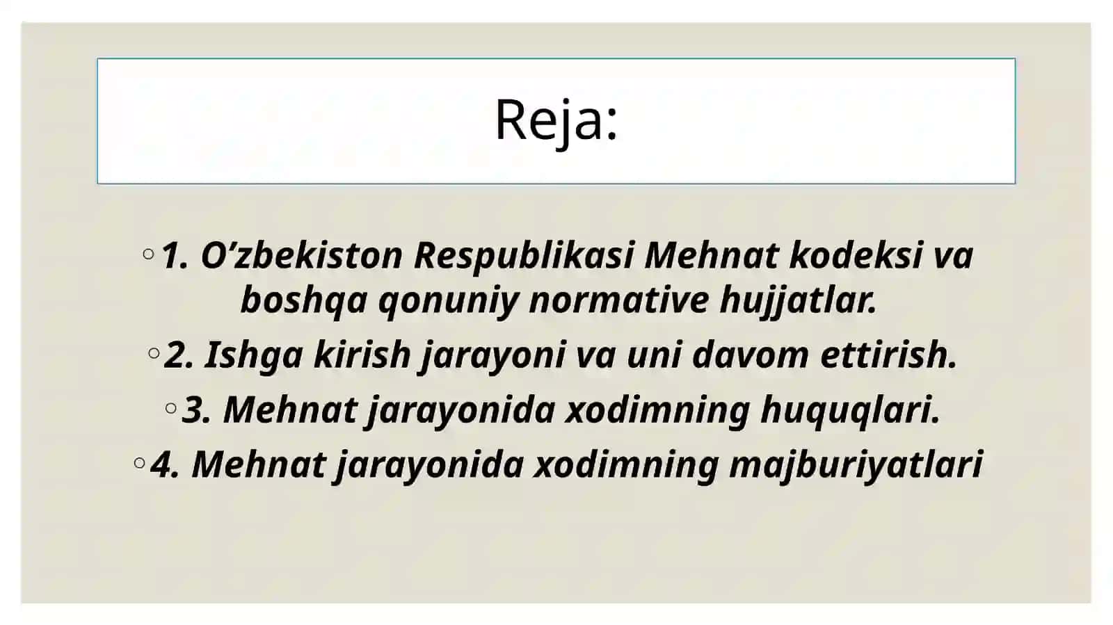 MEHNATNI MUHOFAZA QILISH SOHASIDA HODIMNING HUQUQLARI VA MAJBURIYATLARI 2