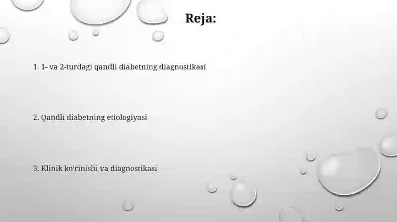 Qandli Diabet Etiologiyasi va Klinikasi 2