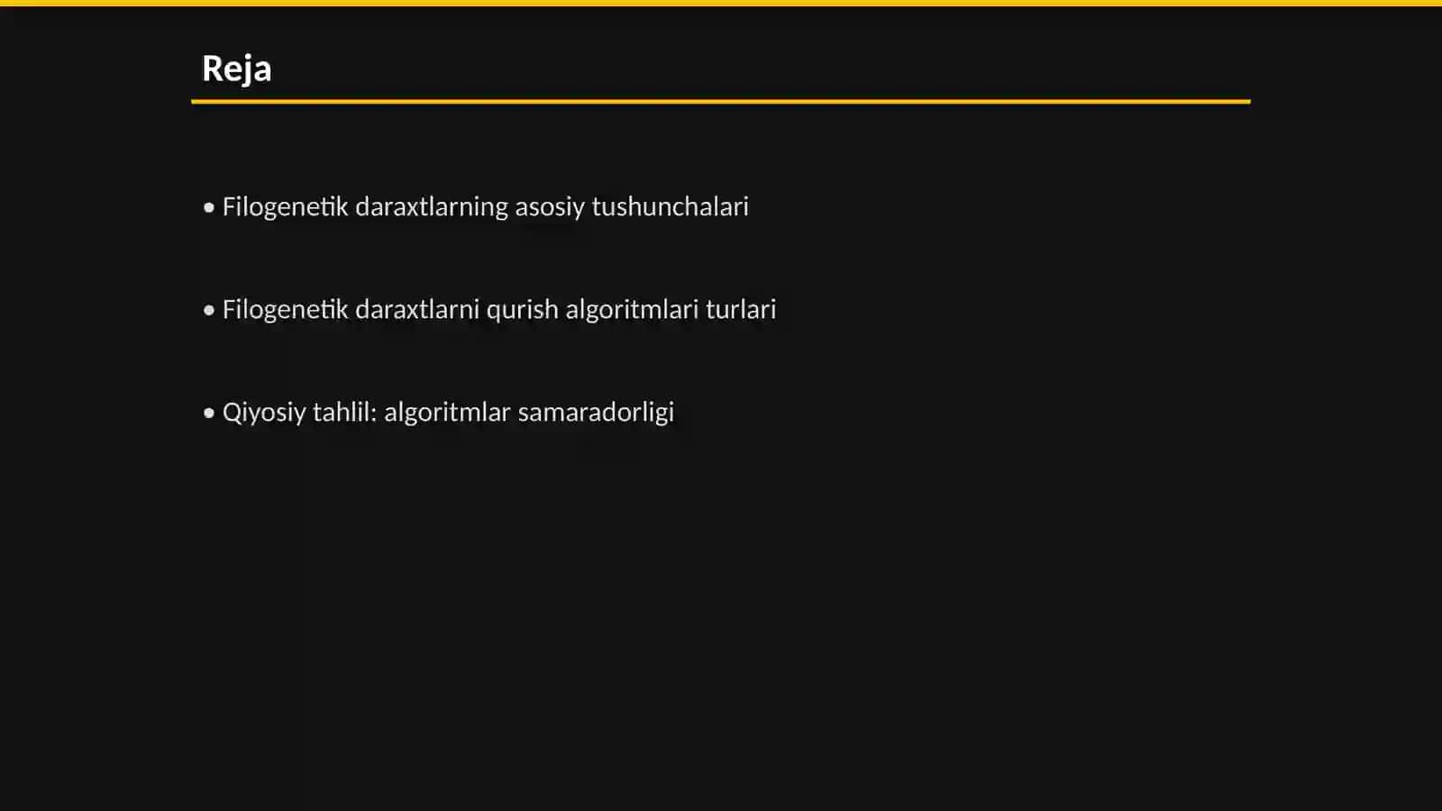 Filogenetik daraxtlarni qurish algoritmlari mavzusi 2
