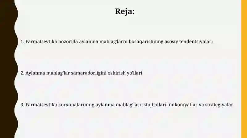 Farmatsevtika bozorida aylanma mablag'larni boshqarishning asosiy tendentsiyalari 2