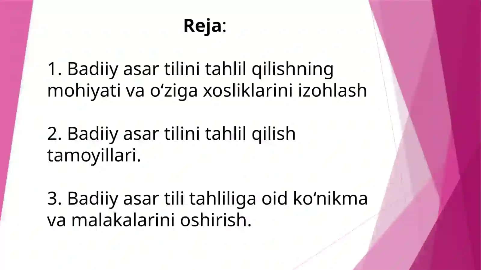 Badiiy asar tilini tahlil qilish usullari 2