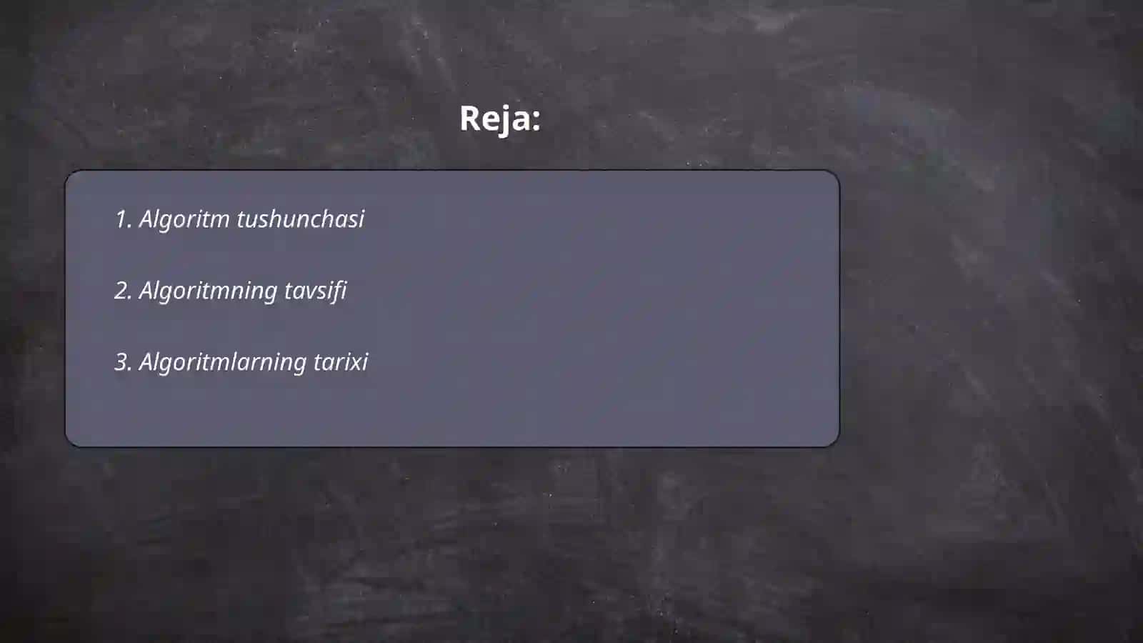 Algoritm tushunchasi 2