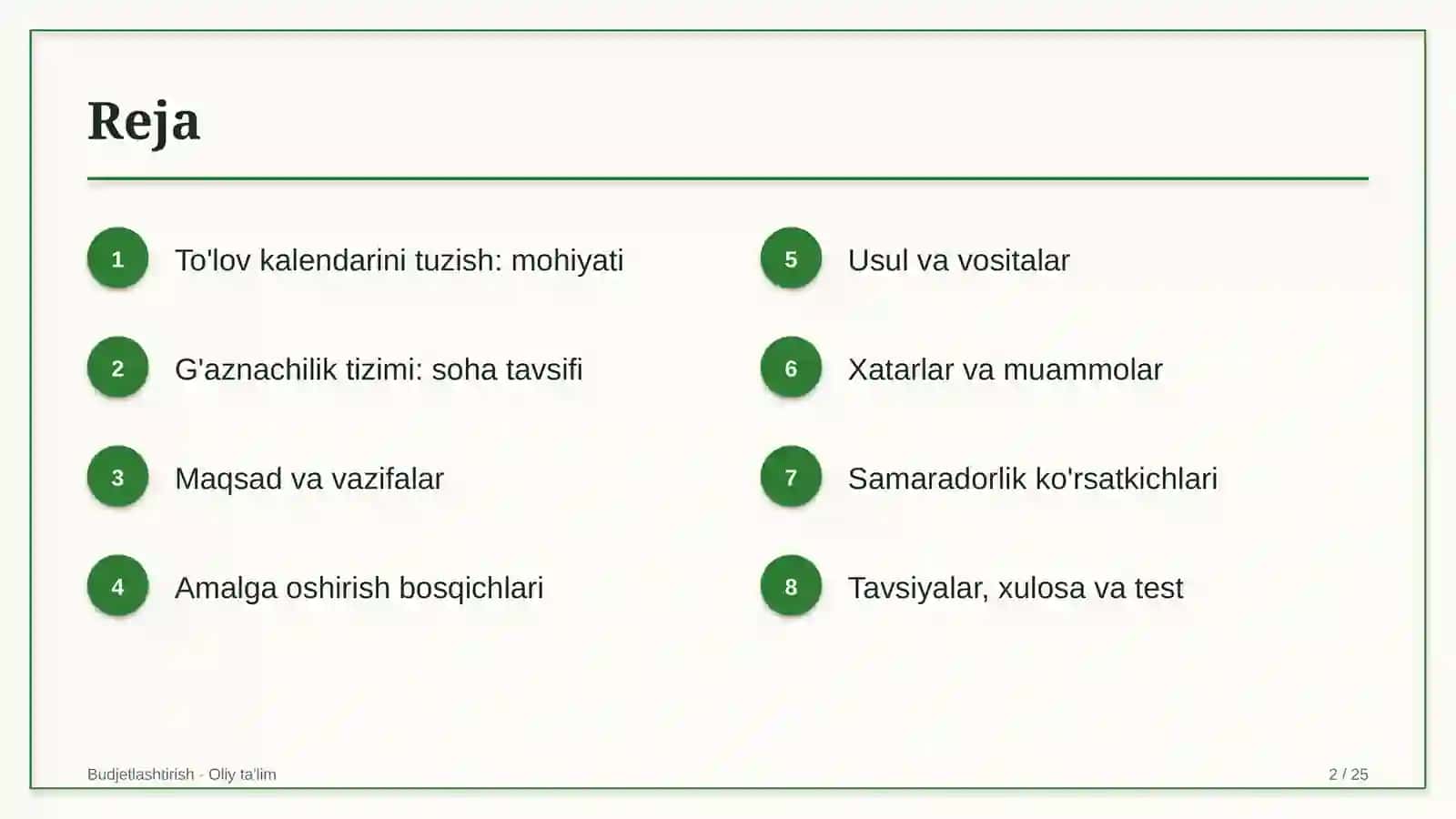 g'aznachilik tizimida to'lov kalendarini tuzish 6319 2
