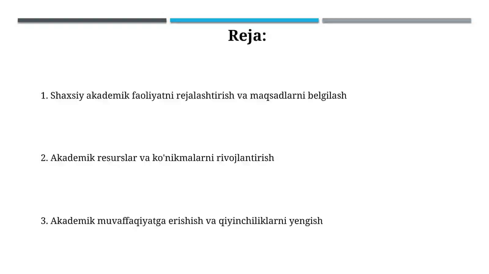Shaxsiy akademik faoliyat va uni tashkiletishvositalari 2