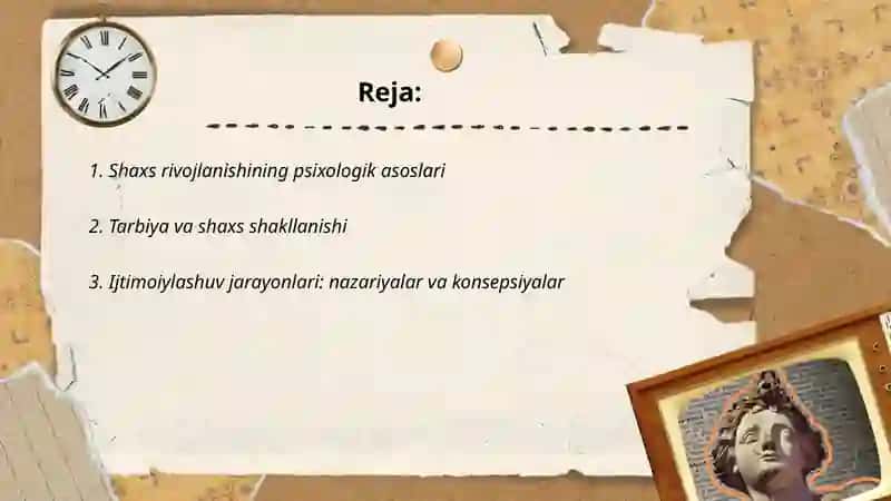 Shaxsning rivojlanish tarbiyasi va ijtimoiylashuvi 2