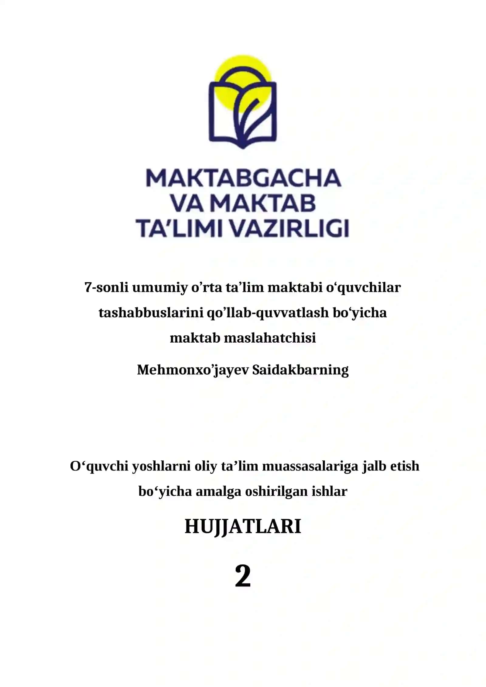 maktab maslahatchilari uchun papka yuzlari namuna 2026-2027 oʻquv yili 2