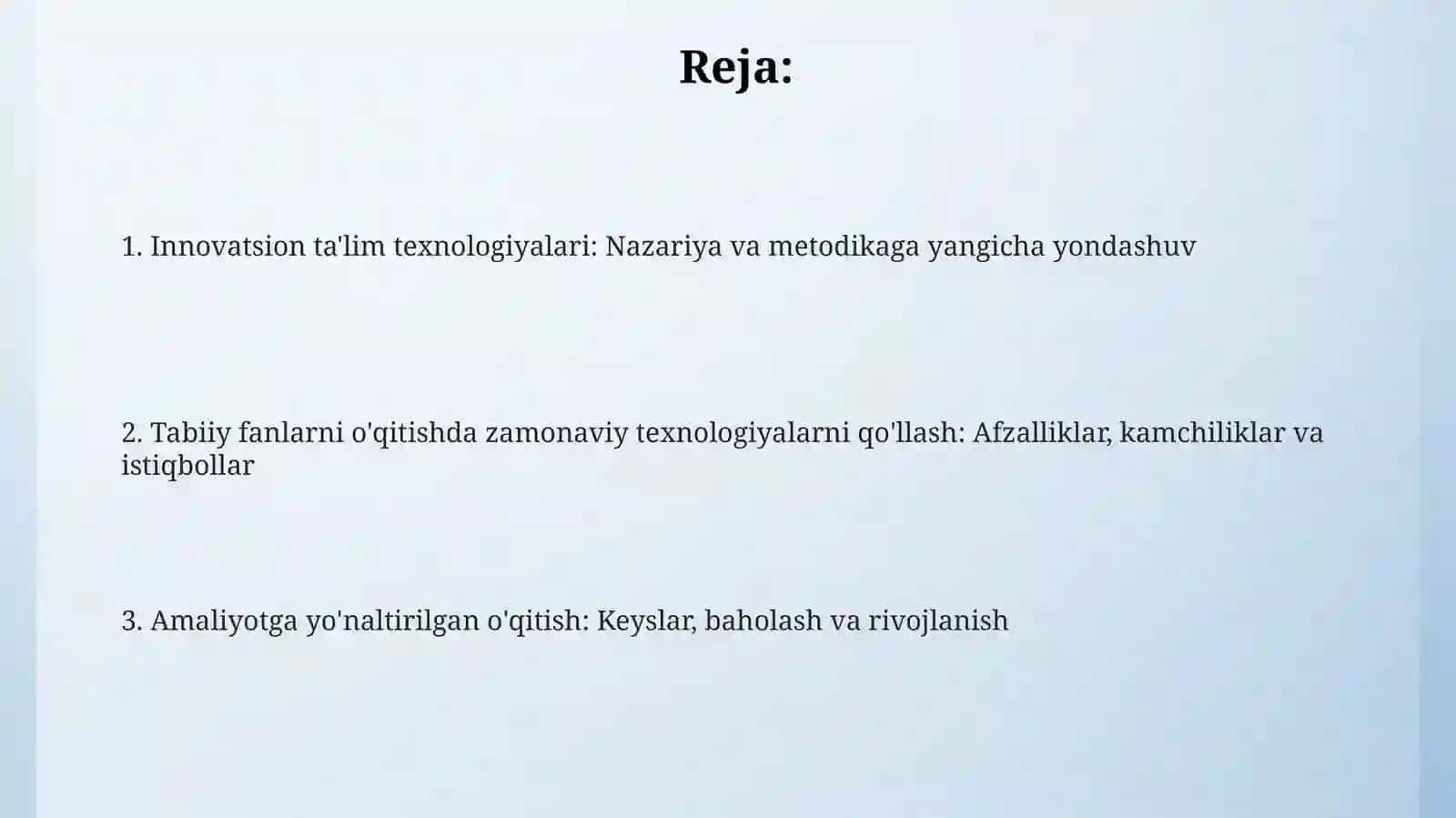 Tabiiy fanlarni nazariyasi va metodikasini o‘qitishda innovatsion ta’lim texnologiyalaridan foydalanish 2