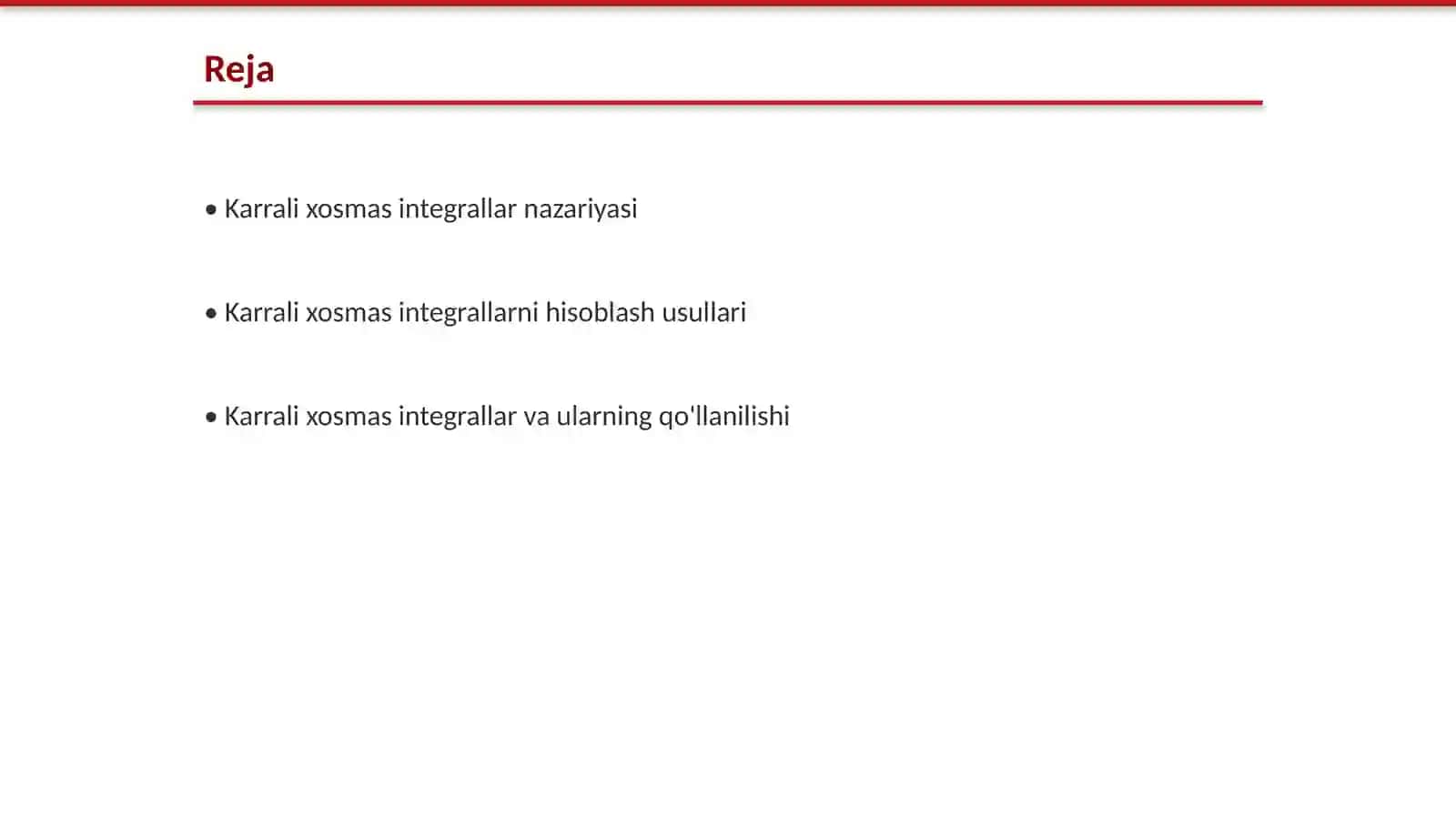 Karrali xosmas integrallar 2