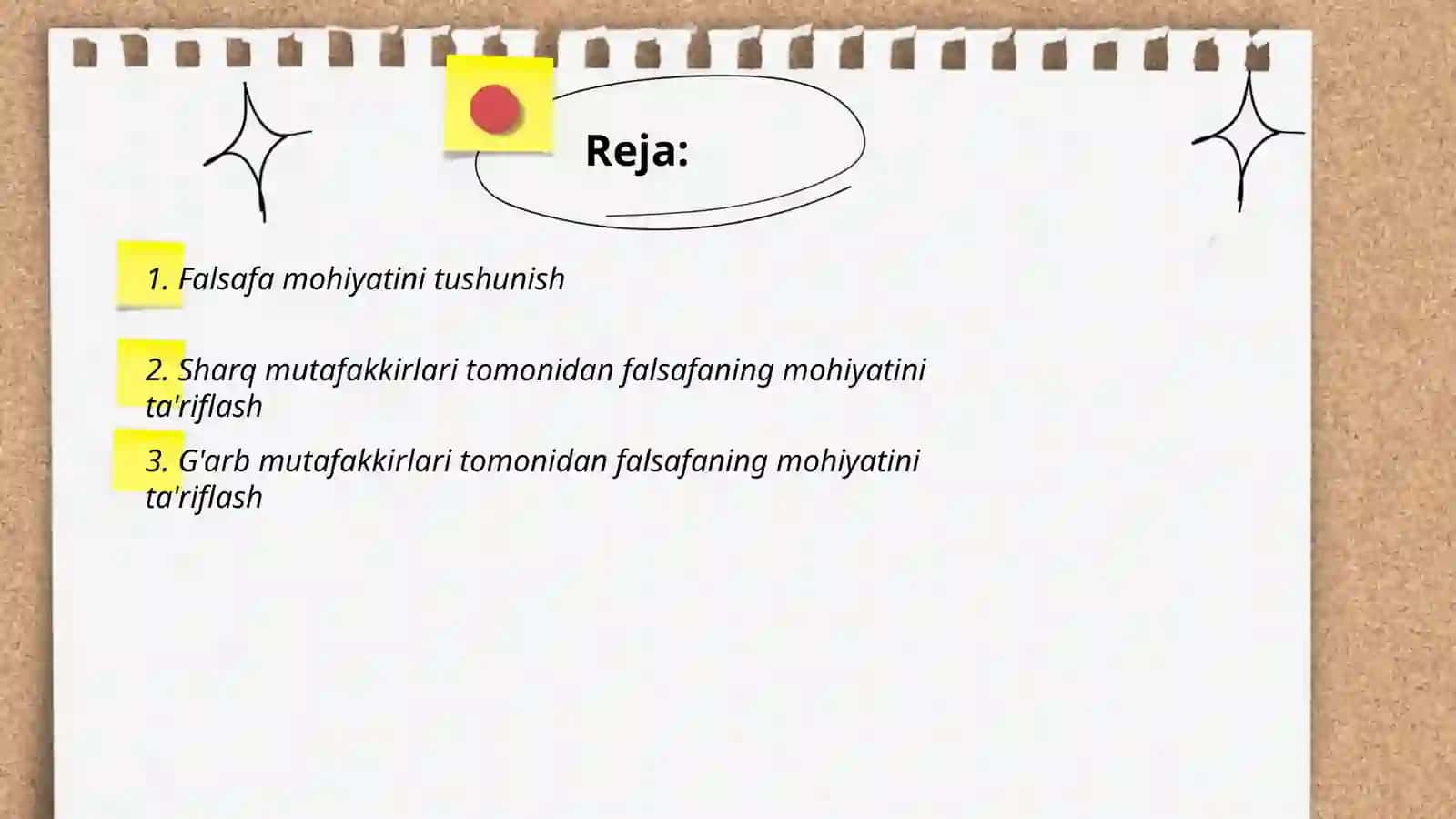 Falsafaning mohiyatiga oid sharq va g'arb mutafakkirlari ta'riflarini tasniflash 2
