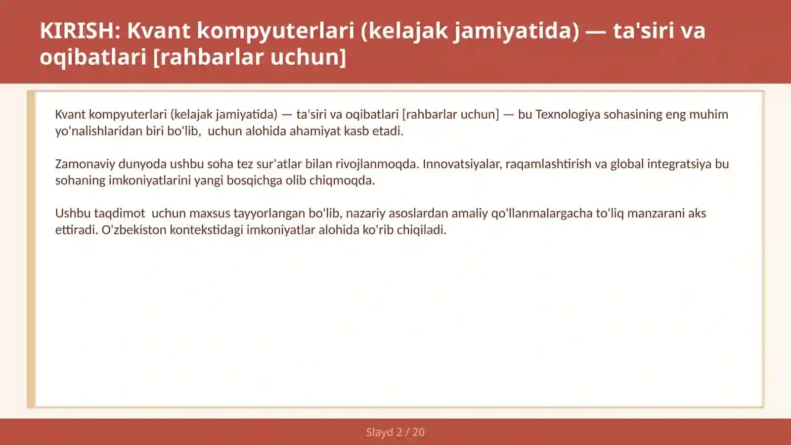 Kvant kompyuterlari (kelajak jamiyatida) — ta'siri va oqibatlari [rahbarlar uchun] 2