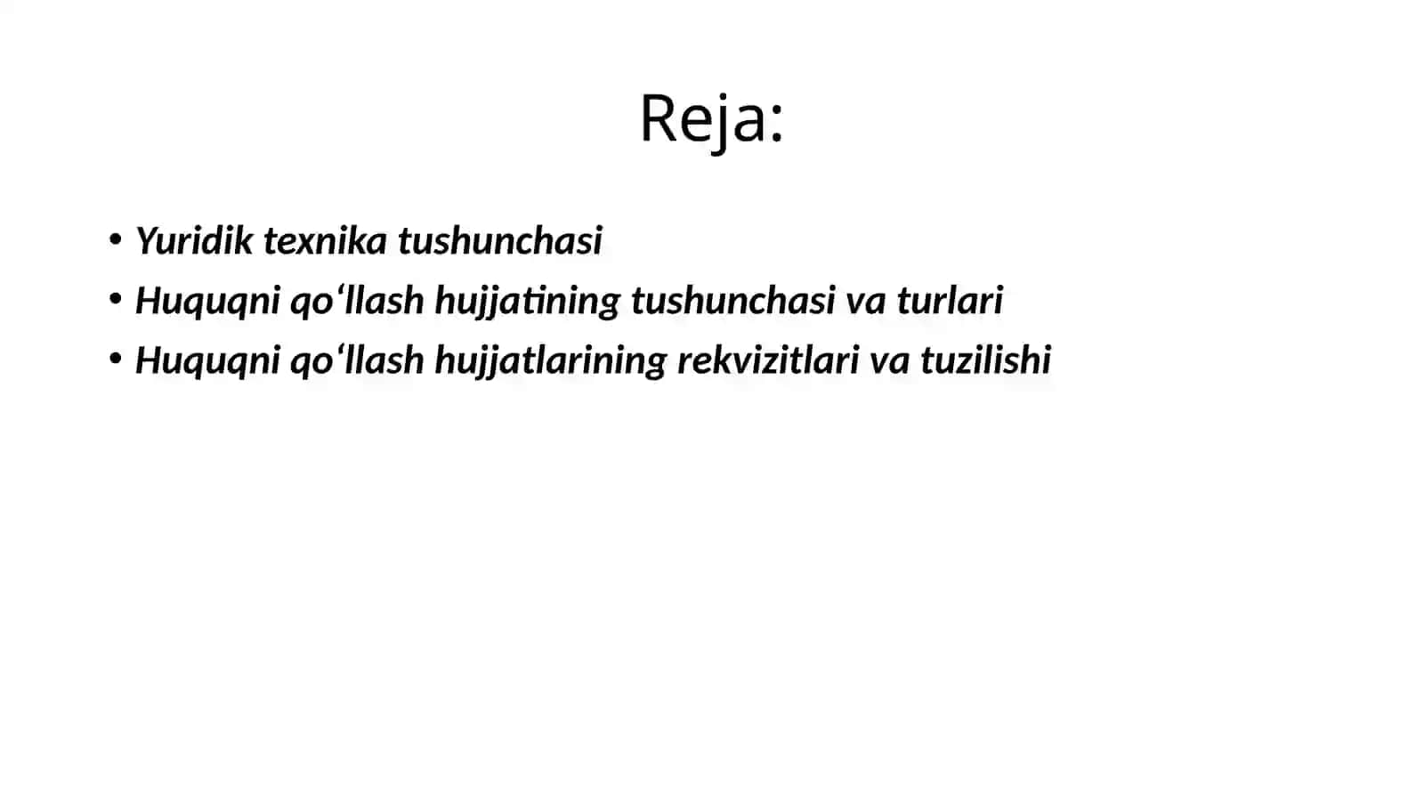 Huququniqo’llashhujjatiningyuridiktexnikasi 2