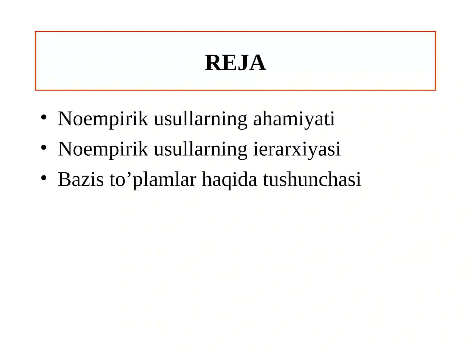 Noempirik Usullar 2