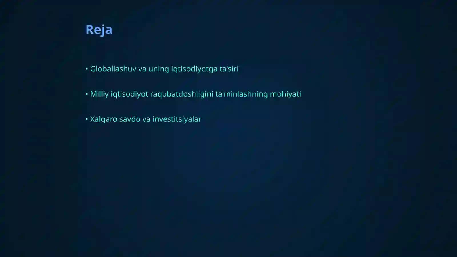 Globallashuvi sharoit milliy iqtisodiyot raqobatdoshligini ta’minlash muammolari 2