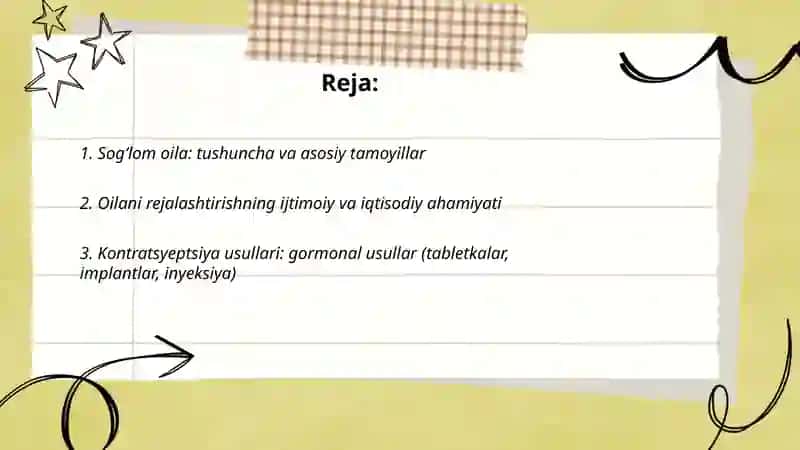Sogʼlom oila. Oilani rejalashtirish usullari. Reproduktiv salomatlik 2