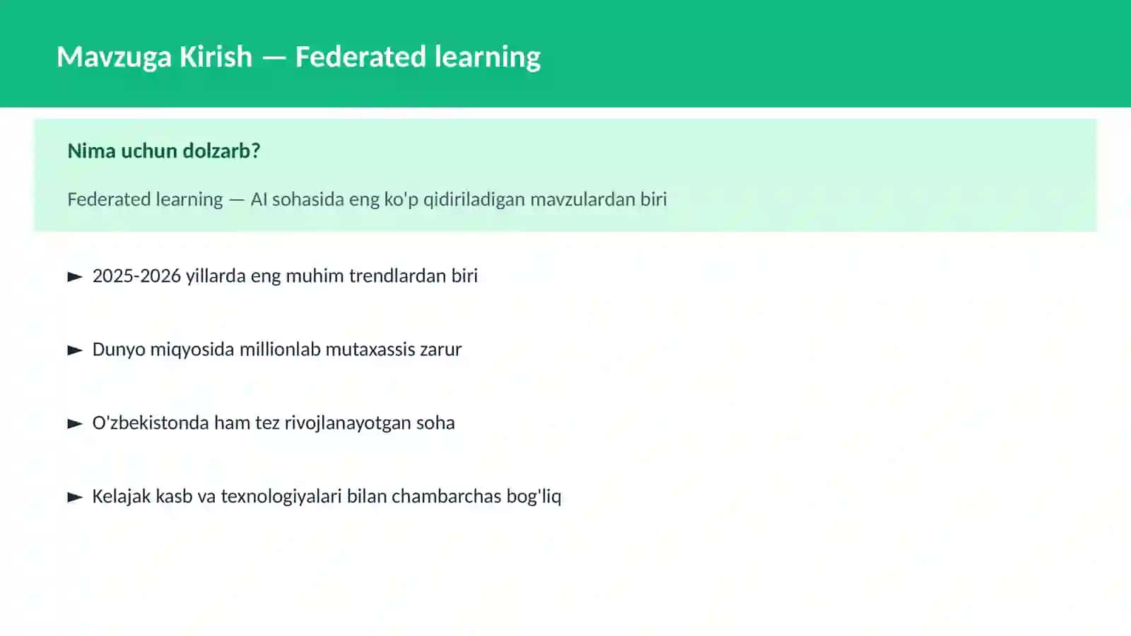 AI | DEEP LEARNING VA NEYRON TARMOQLAR 2