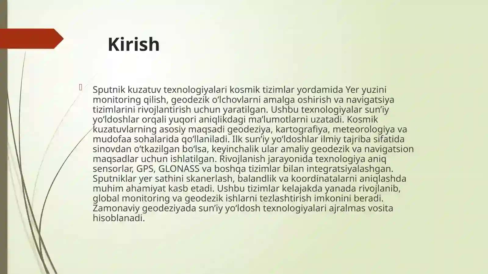 Sputnikkuzatuv texnologiyalari ning rivojlanish bosqichlari 2