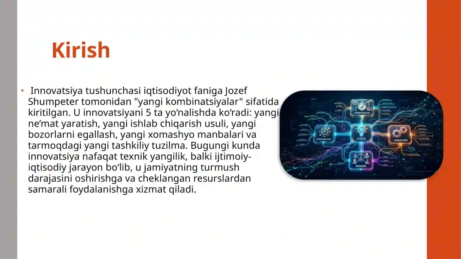 Innovatsiyaning iqtisodiy nazariyadagi o‘rni 2