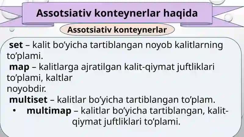 Assotsiativ konteynerlar 2