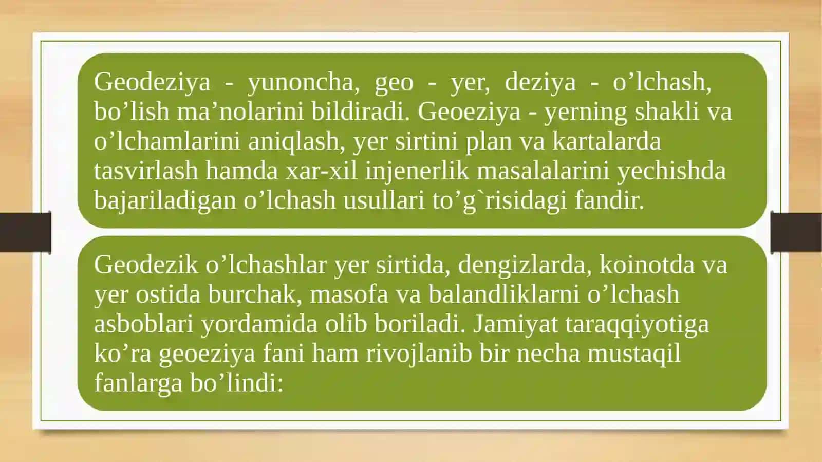 Geodeziyafanining paralakslari 2