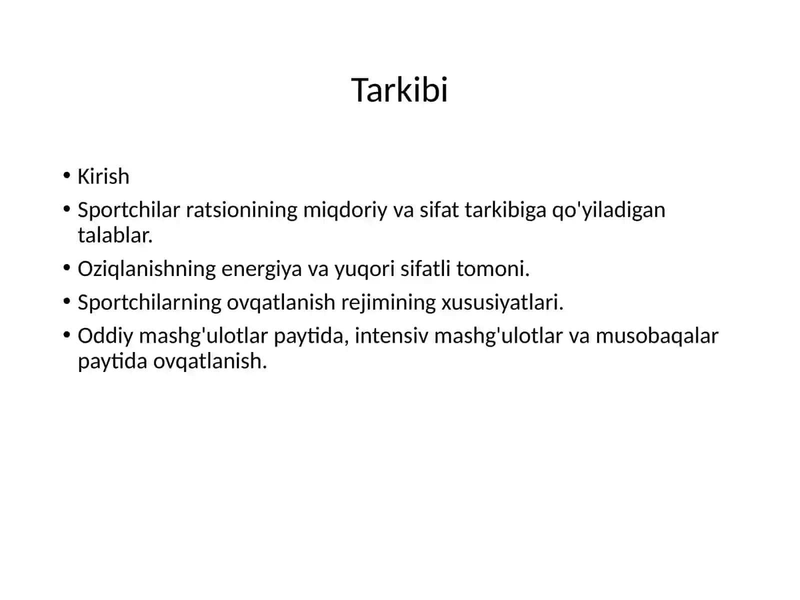 Sport Dietologiya (sportturlarida ovqatlanish asoslari) 2
