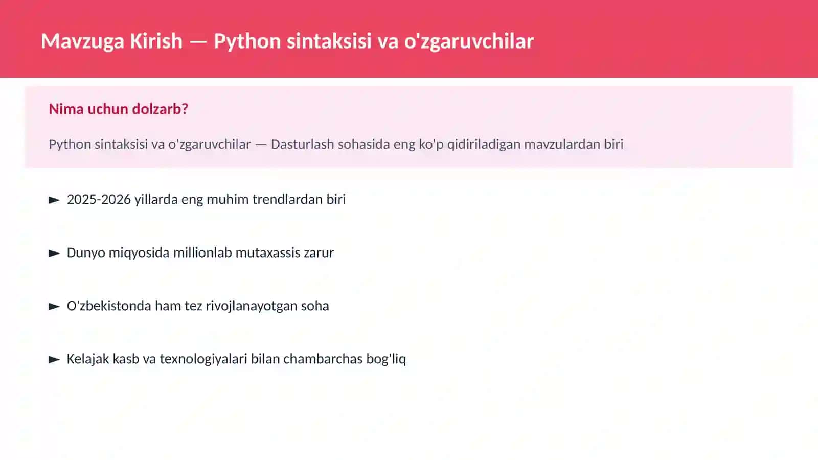 DASTURLASH | PYTHON DASTURLASH 2